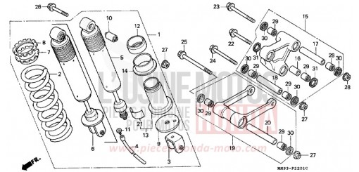 REAR CUSHION (XL600VK/VL/VM/VN/VP/VR) XL600VR de 1994